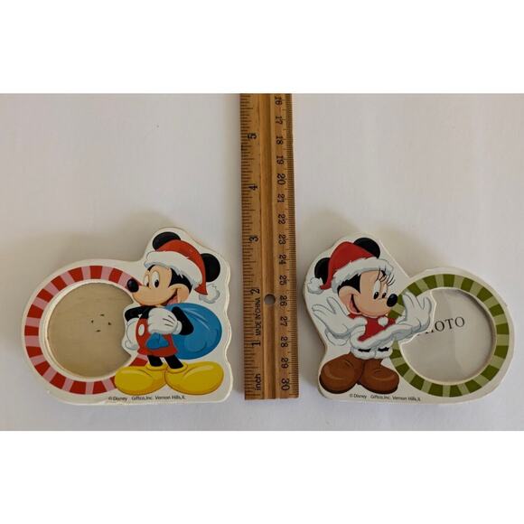 RARE! Disney Giftco Inc ~ 1 Mickey & 1 Minnie Mouse Stand Up Wooden Photo Frame - Picture 5 of 11